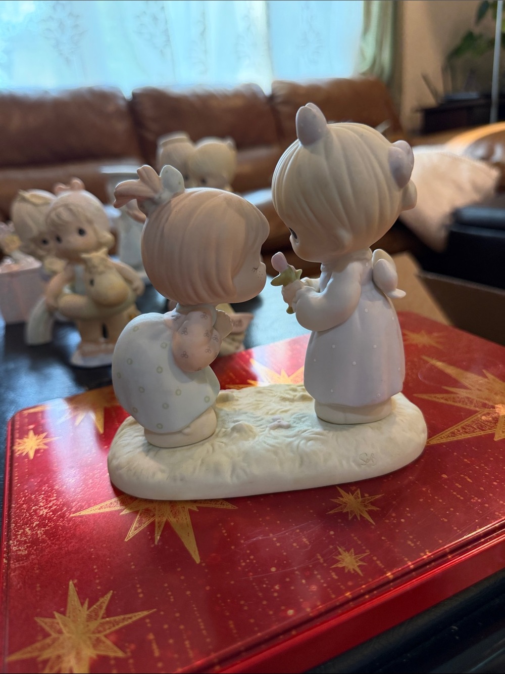 Precious Moments Pastel Porcelain Figurine - White and Soft Pink